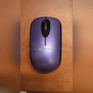 Amazon Basics Wireless Computer Mouse with USB Nano Receiver Purple